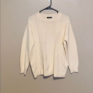 Crew sweater with grey patches on the elbow